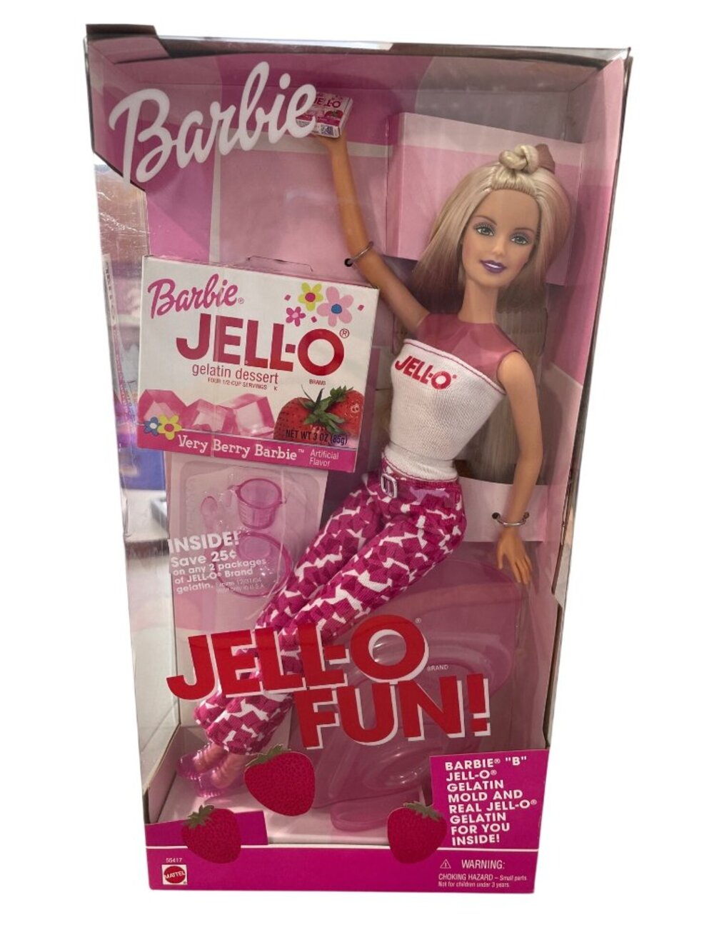 Mattel Barbie Jell-O Fun Doll "B" Gelatin Mold & Jell-O Pack Accessories 2001